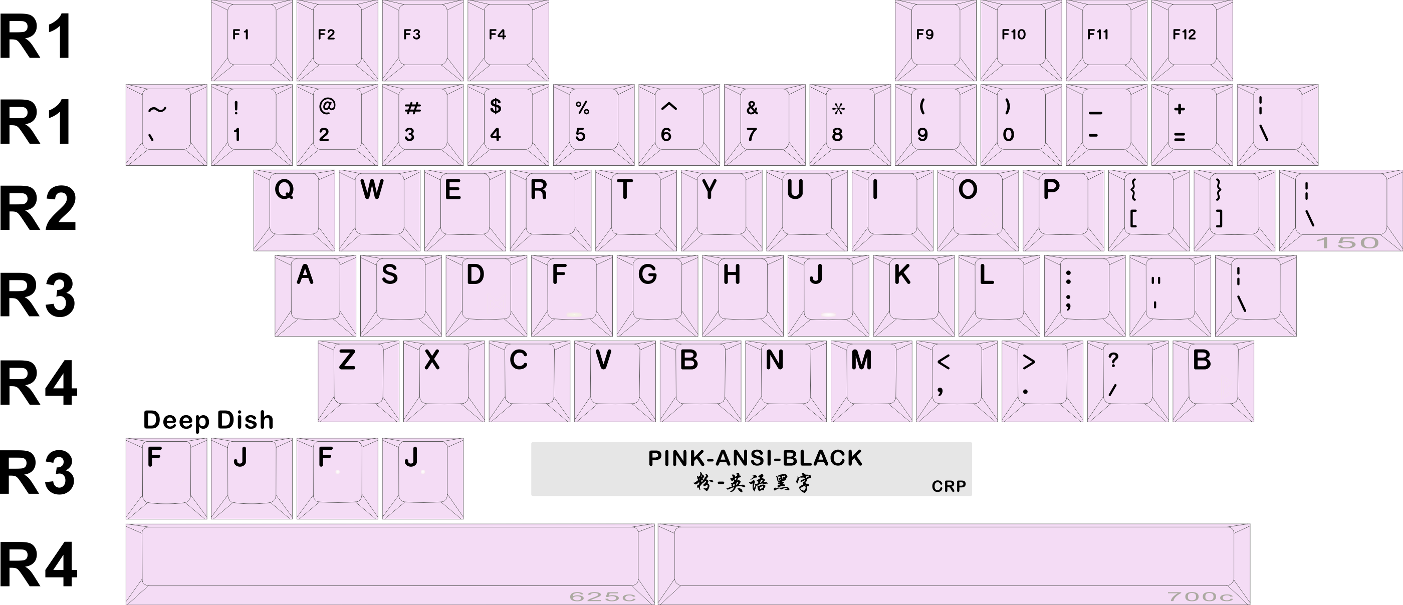 CRP R6 White Pink Purple Keycaps